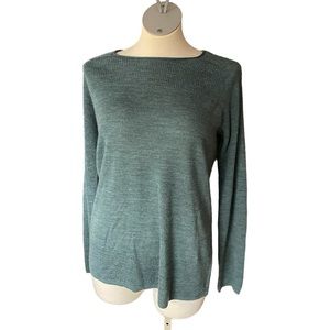 Women’s Ellen Tracy XL Fine Merino Wool Blue Sweater